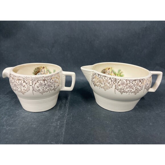 VTG Rare American Limoges Triumph China D’or Milk/ Creamer #1T-S284 22k Gold - Picture 1 of 16